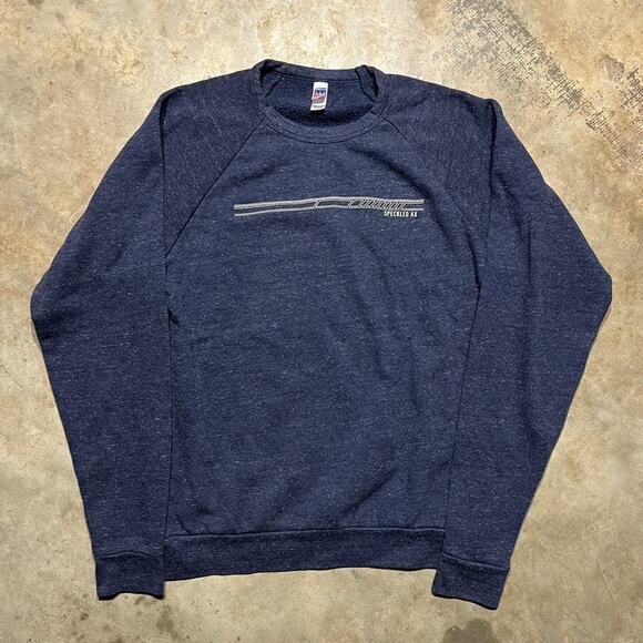 Vintage 2000s Speckled Ax Navy Raglan Sweatshirt - Picture 1 of 3